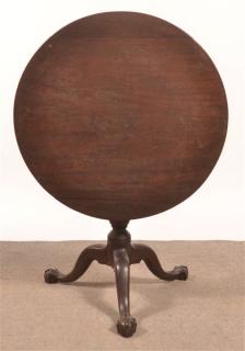 Appraisal: Pennsylvania Chippendale Walnut Tilt-top Tea Table Circular top urn turned