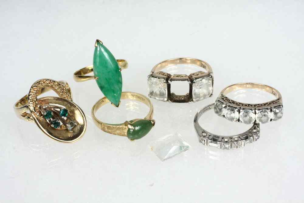 Appraisal: LADY'S RINGS - Lot of vintage rings A platinum and