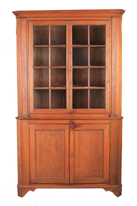 Appraisal: PENNSYLVANIA FEDERAL WALNUT CORNER CABINET late th- early th century