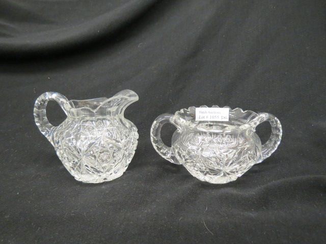 Appraisal: Hawkes Cut Glass Creamer Sugar brilliant period signed creamer excellent