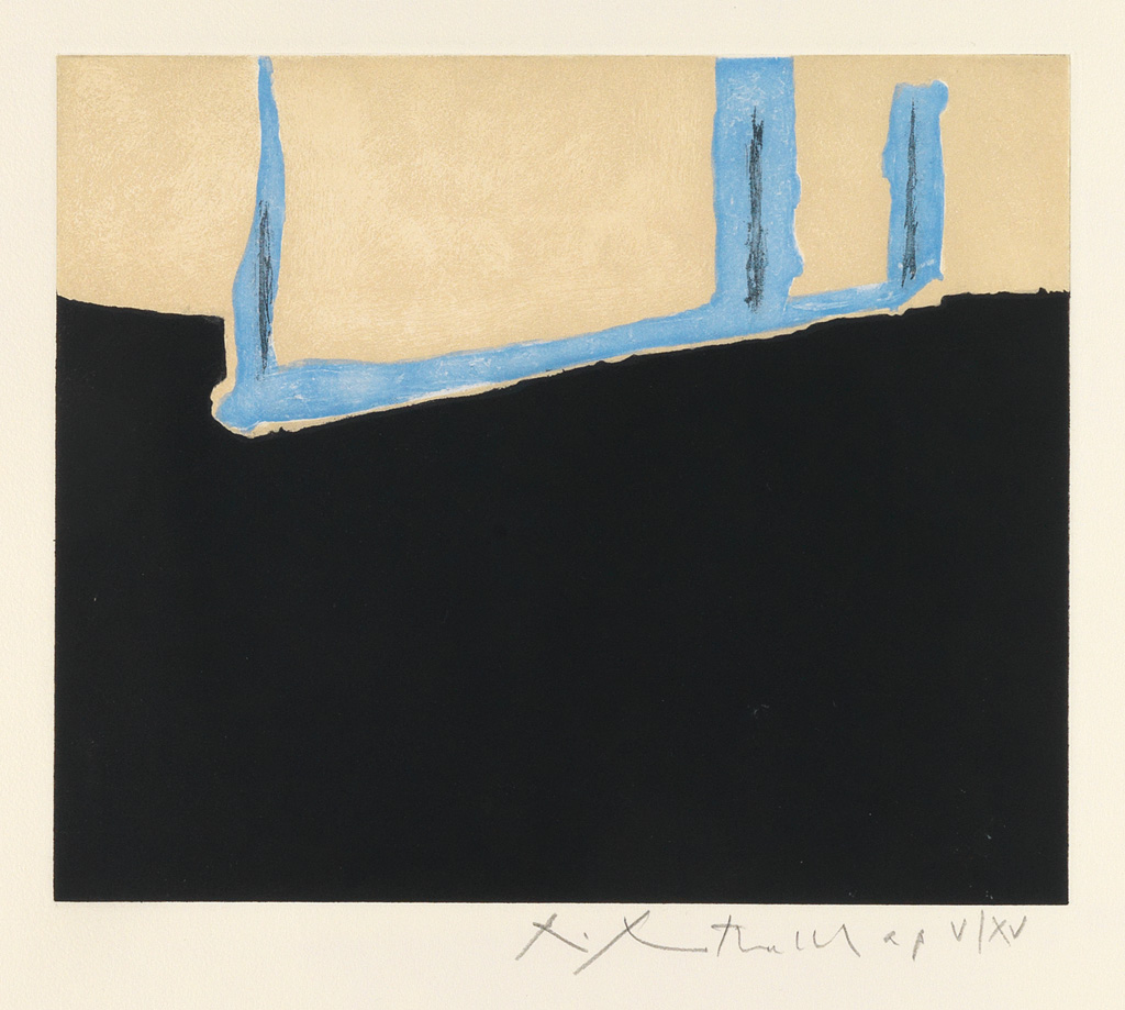 Appraisal: ROBERT MOTHERWELL Untitled Color aquatint lift-ground etching and soft-ground etching