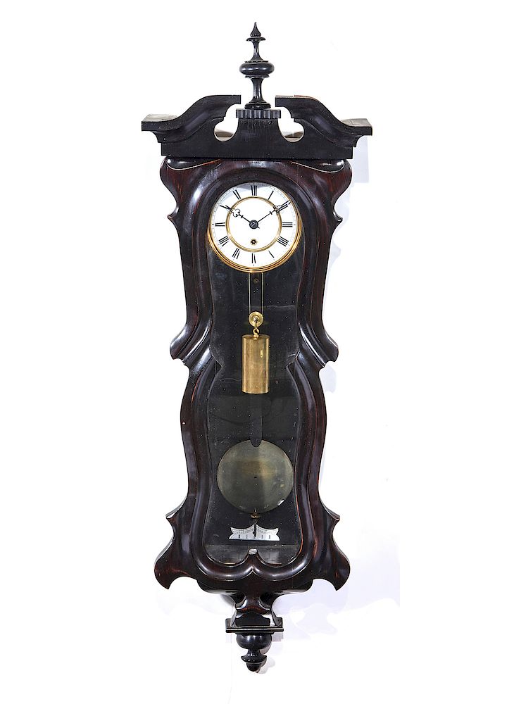 Appraisal: Vienna single weight regulator clock in shaped case Vienna single