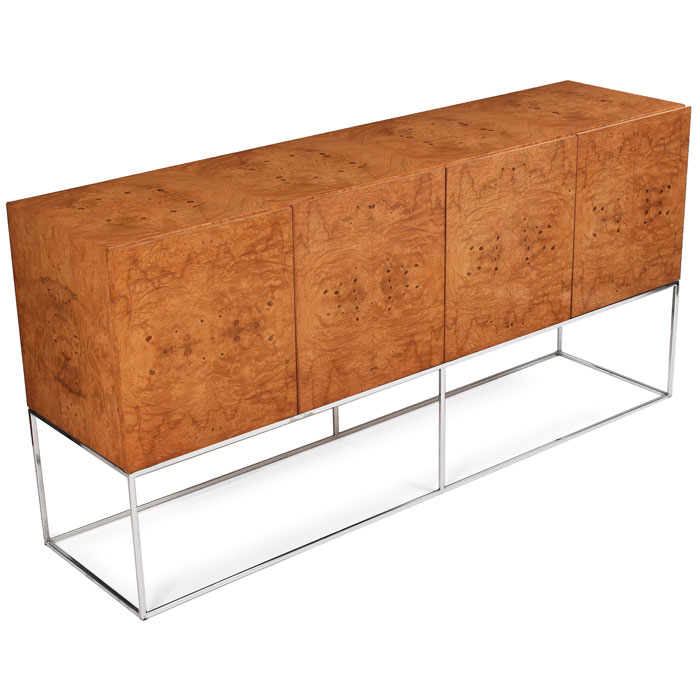 Appraisal: Milo Baughman cabinet by Thayer Coggin olive burl wood case