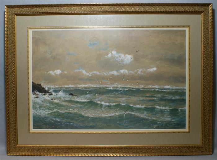 Appraisal: Edmund Darch Lewis American - w c Breaking Waves Seagulls