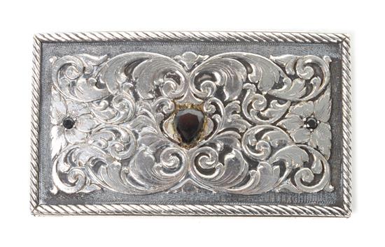 Appraisal: Sale Lot R Shaezlein Son Silver and Black Diamond Buckle