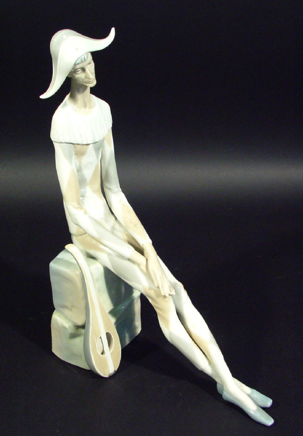 Appraisal: Lladro porcelain Harlequin figure printed factory mark to the base