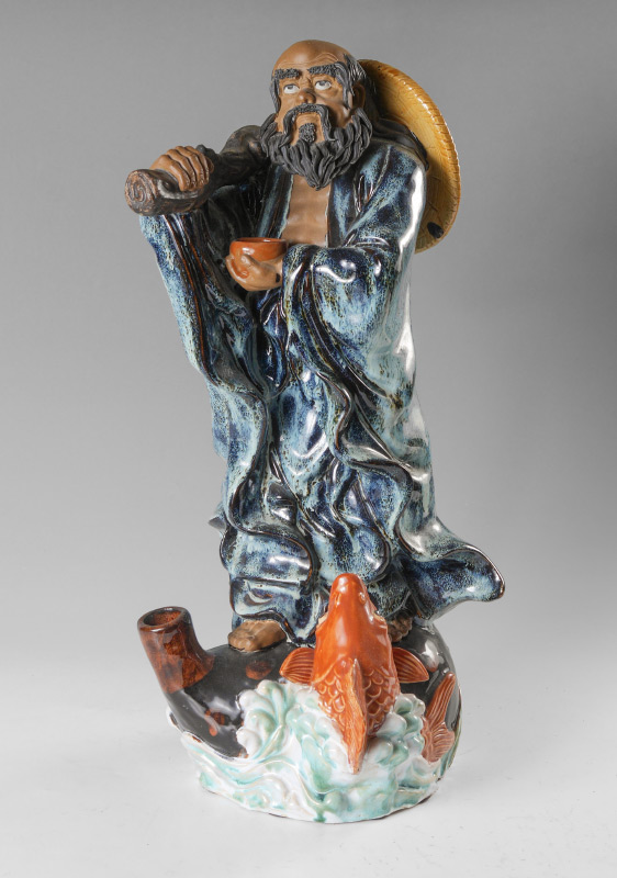 Appraisal: CHINESE POLYCHROME CERAMIC FIGURE OF MAN Figure of a man