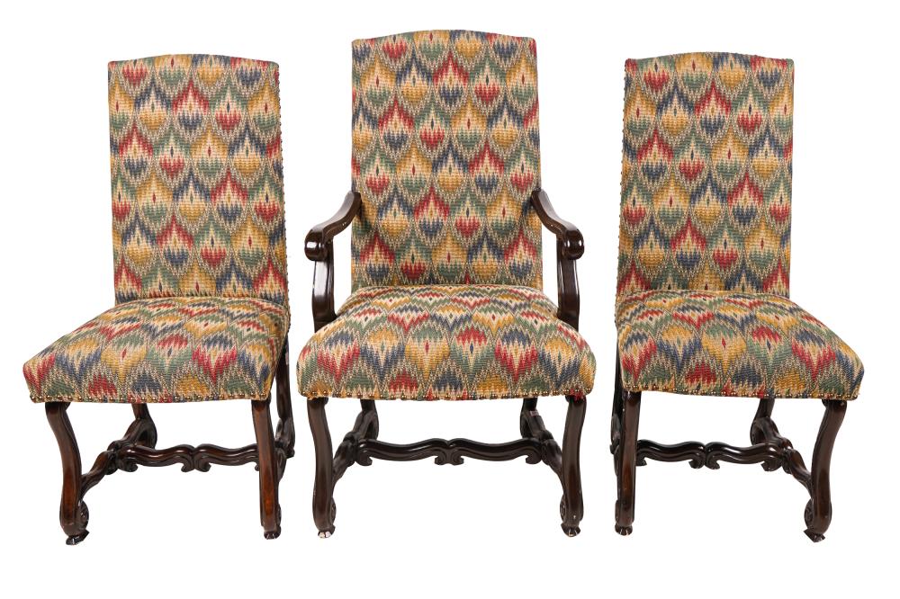 Appraisal: SET OF SIX REGENCE-STYLE DINING CHAIRScomprising two armchairs and four