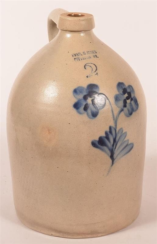 Appraisal: Evan Jones Pittston PA Slipped Decorated Jug Evan Jones Pittston