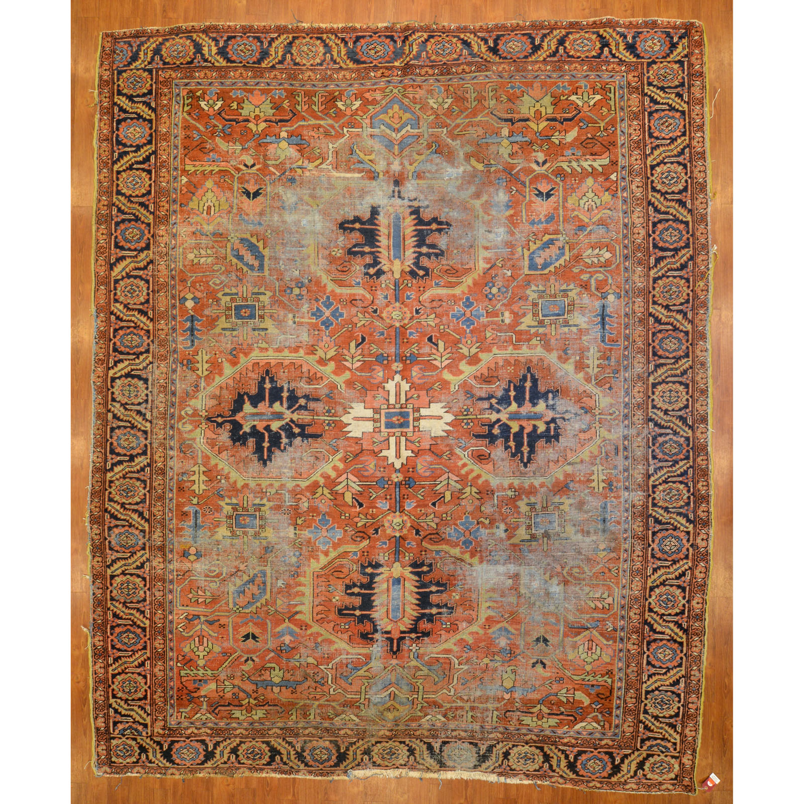 Appraisal: SEMI-ANTIQUE HERIZ CARPET PERSIA X Second quarter- th century hand-knotted