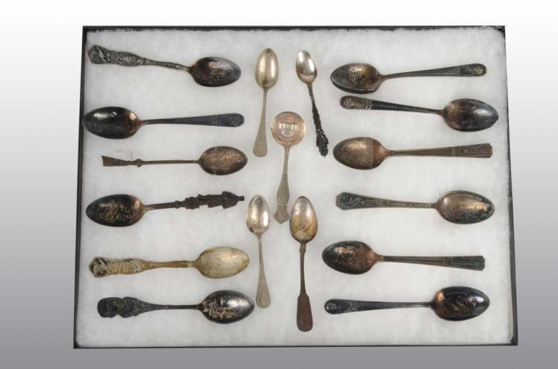 Appraisal: Lot of Silver Souvenir Spoons Description Most are Sterling Includes