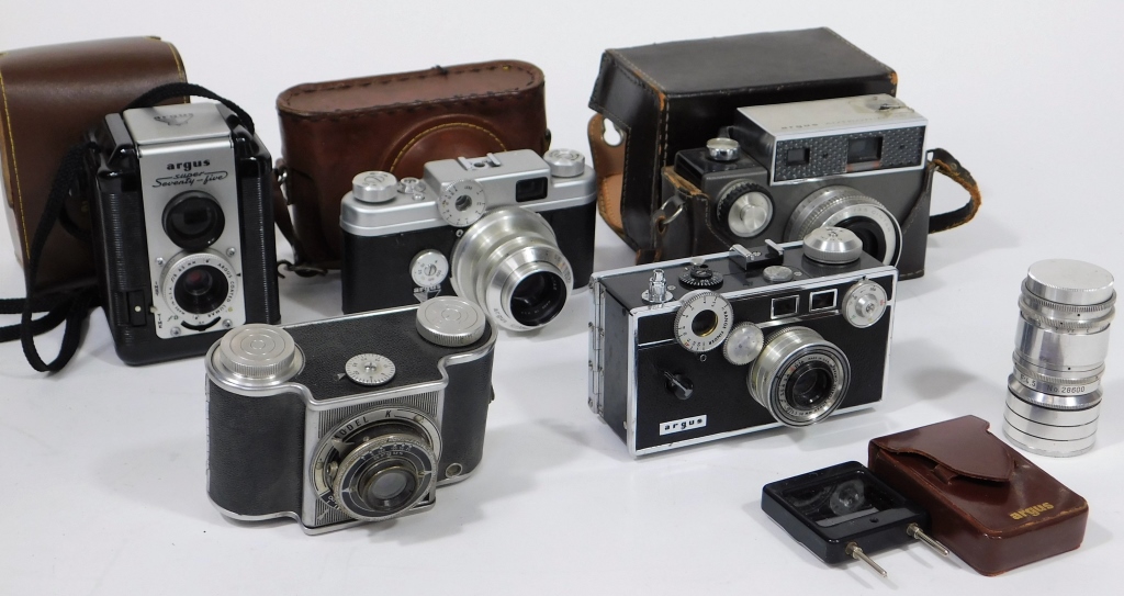 Appraisal: GROUP OF ARGUS MM CAMERAS AND ACCESSORIES Group of Argus