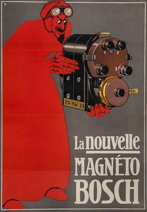 Appraisal: P S BOSCH MAGNETO La Nouvelle lithograph in colours cond