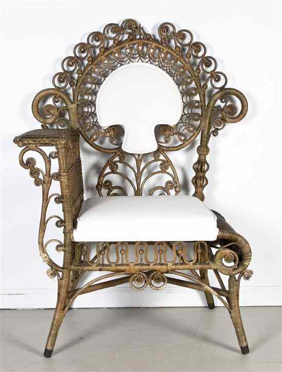 Appraisal: A Victorian Rattan Corner Chair Heywood Brothers Co having an