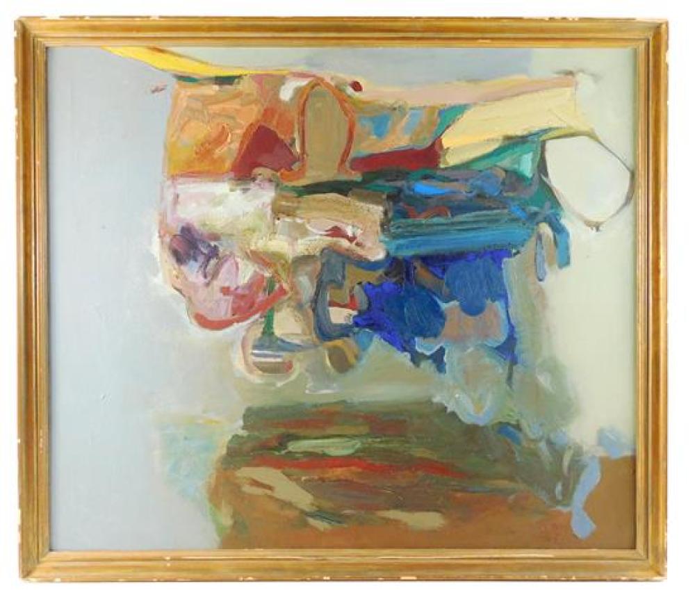 Appraisal: Dean Richardson American b oil on canvas Helicopter abstracted composition