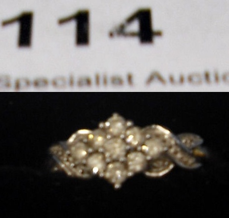 Appraisal: CT Diamond Kiss Shoulder Ring size J retail price