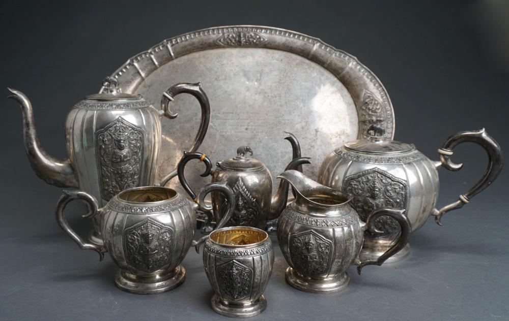 Appraisal: THAINAKON THAI ASSEMBLED STERLING SILVER SIX-PIECE COFFEE AND TEA SERVICE