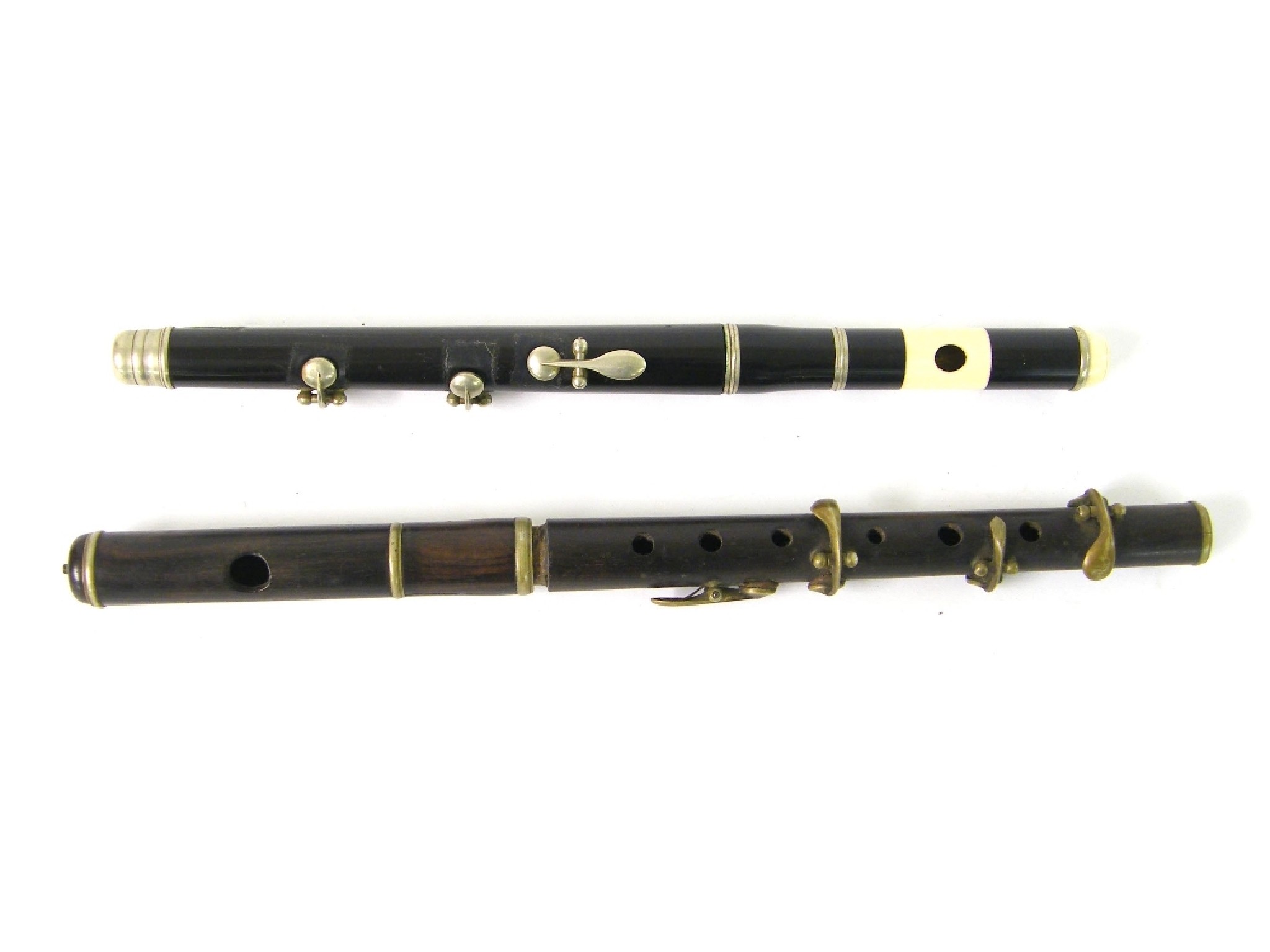 Appraisal: Ebony and nickel mounted piccolo in F with ivory embouchure