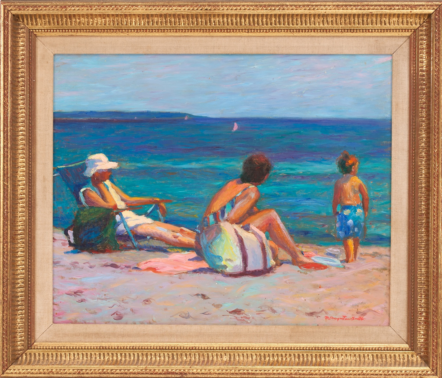 Appraisal: NANCY BRAGINTON-SMITHAmerican b A Day at the Beach Signed lower