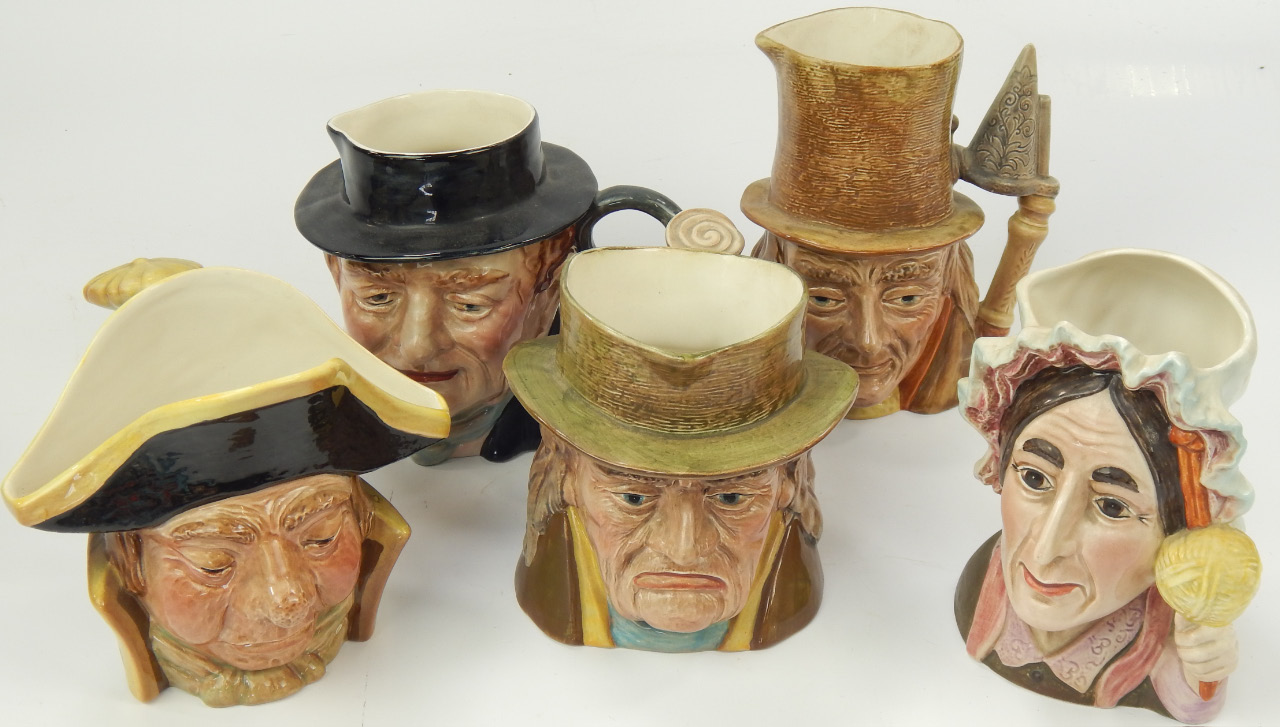 Appraisal: Five Beswick character jugs average height cm high