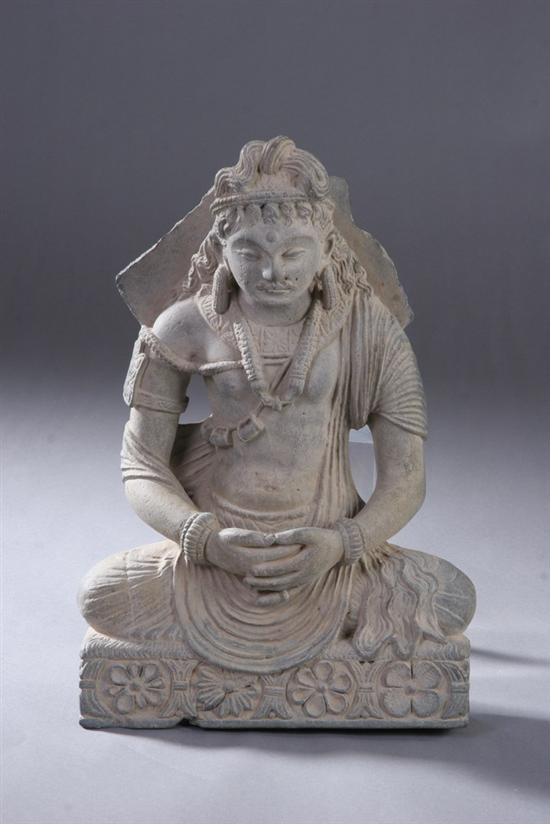 Appraisal: GANDHARAN GREY SCHIST FIGURE OF BODHISATTVA Circa th century -