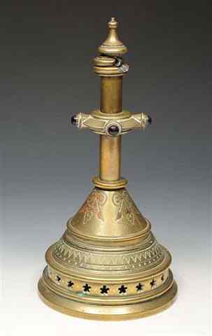 Appraisal: AN ECCLESIASTICAL BRASS LAMP OR BELL perhaps designed by William