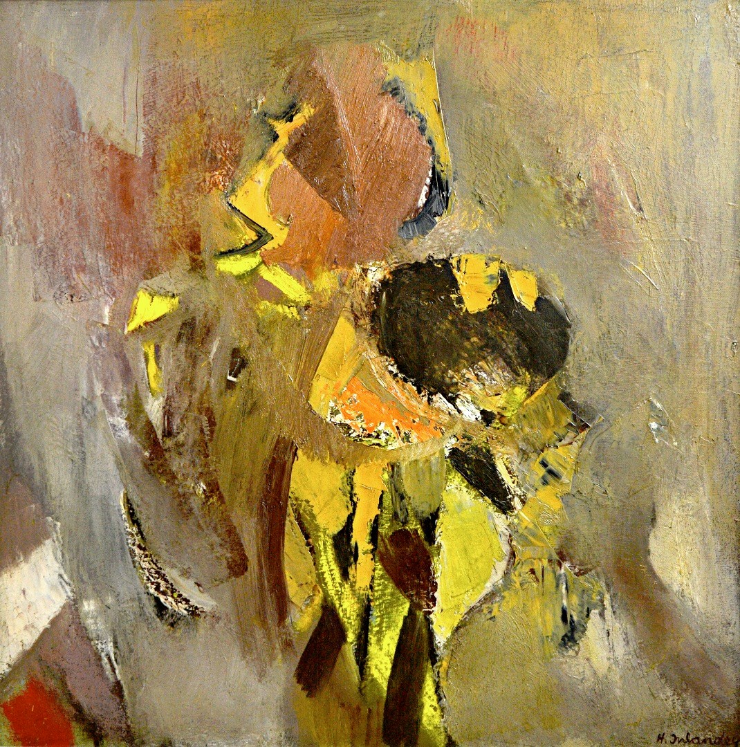 Appraisal: Henry Inlander - Dying sunflowers oil on canvas signed cm