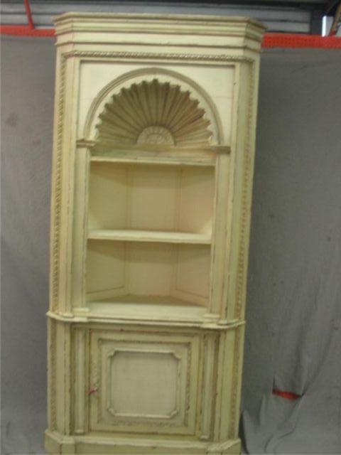 Appraisal: Painted Door Corner Cabinet with Interior Shell Dome From a