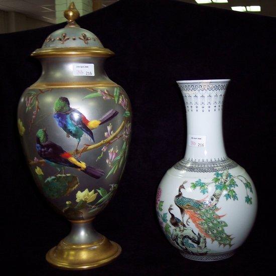 Appraisal: Additional LotTwo vases A continental vase and cover the silver