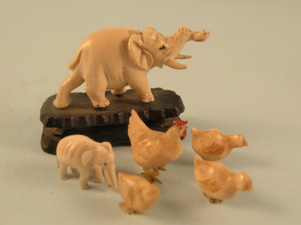 Appraisal: A carved ivory elephant and other etc