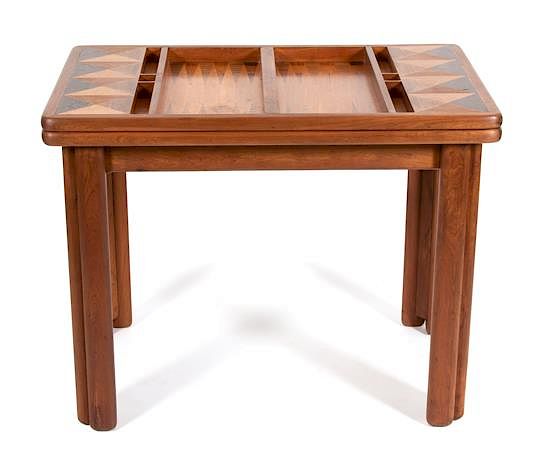 Appraisal: A Modern Inlaid Hardwood Game Table Height x width x