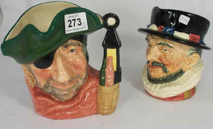 Appraisal: Royal Doulton Large Character Jugs Smuggler D and Beefeaters