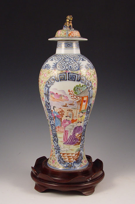 Appraisal: CHINESE FAMILLE ROSE VASE Decorated in the Mandarin palette Hand