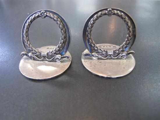 Appraisal: PAIR OF LONDON STERLING SILVER PLACE CARD HOLDERS