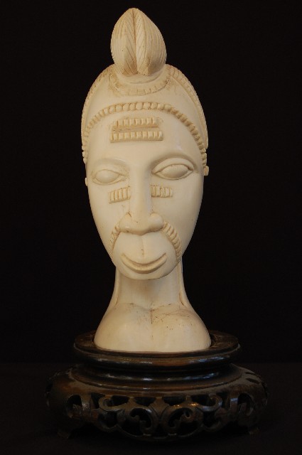 Appraisal: CARVED AFRICAN IVORY TRIBAL BUST