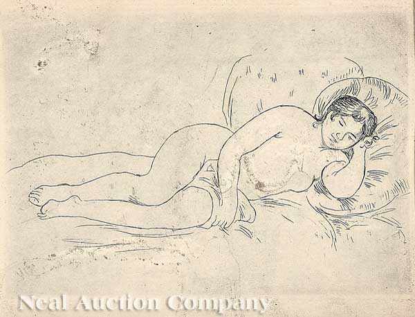 Appraisal: After Pierre-Auguste Renoir French - Femme Couch e etching on