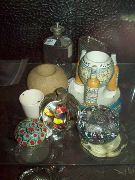 Appraisal: A COLLECTION OF PAPER WEIGHTS AND COLLECTABLE MATCH HOLDERS PERFUME