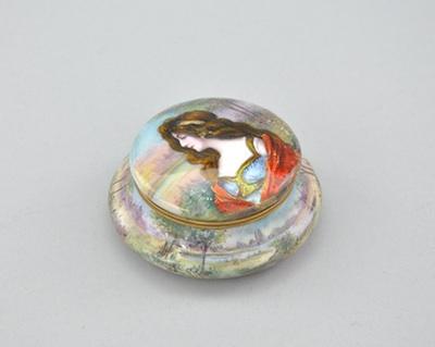 Appraisal: An Elaborately Enameled Dresser Box Signed Carlo in the lower