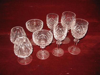 Appraisal: Waterford 'Lismore' pattern cut glass stemware Comprising glasses Chip to