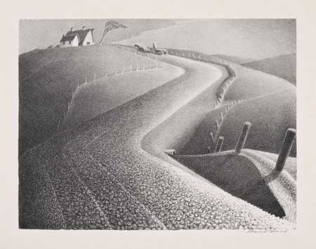 Appraisal: GRANT WOOD March Lithograph x mm x inches full margins