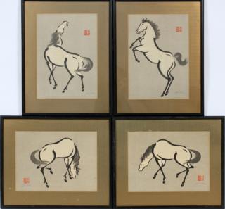 Appraisal: MOKUCHU URUSHIBARA WOODBLOCK PRINTS SET OF MOKUCHU URUSHIBARA JAPANESE -