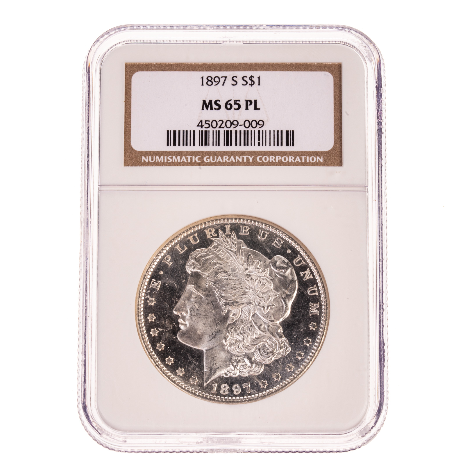 Appraisal: -S MORGAN DOLLAR NGC MS -PL Luster and FULL mirrors