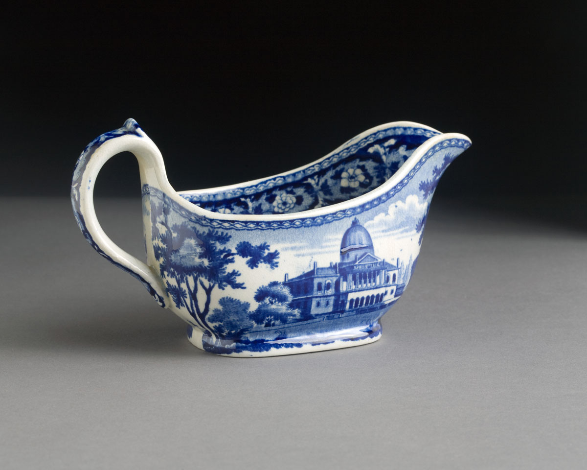 Appraisal: BEAUTIES OF AMERICA SERIES STATE HOUSE BOSTON DARK-BLUE STAFFORDSHIRE CREAM