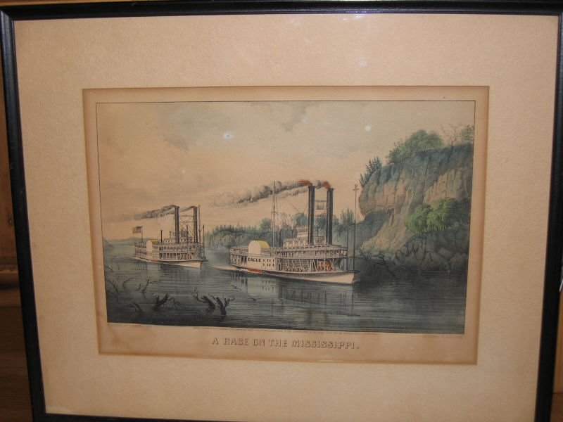 Appraisal: CURRIER IVES PUBLISHERS A RACE ON THE MISSISSIPPI DIANA AND