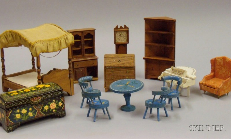 Appraisal: Doll House and Group of Furniture Accessories and Assorted Doll