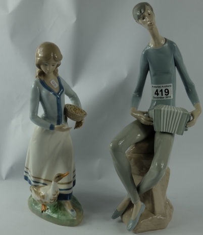 Appraisal: Nao 'Boy with Accordion'height cm and Large Rex figure of