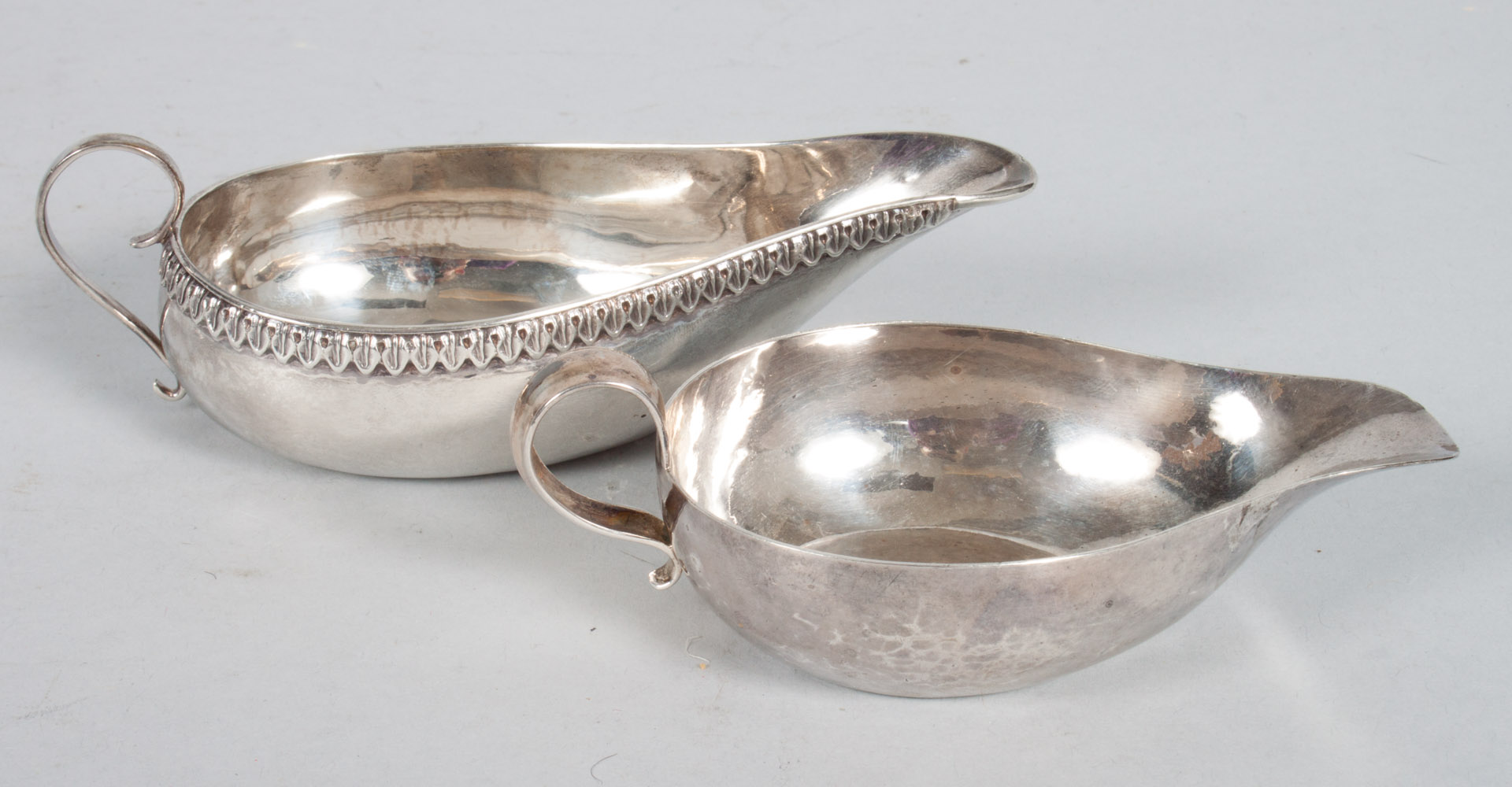 Appraisal: Two English sterling silver pap boats London th century makers