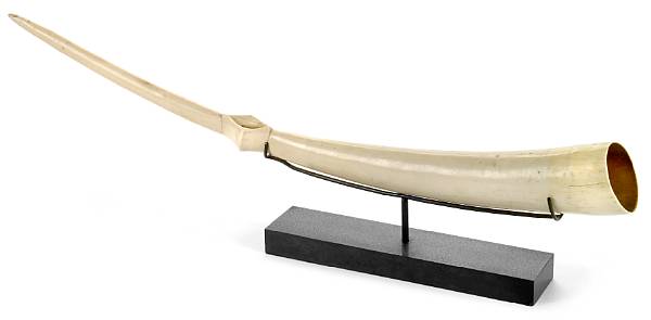 Appraisal: A large Mangbetu ivory trumpet Democratic Republic of the Congo