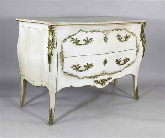 Appraisal: A Louis XV style gilt metal mounted and white painted