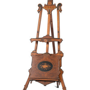 Appraisal: A Renaissance Revival Walnut and Burlwood Easel Circa s Height